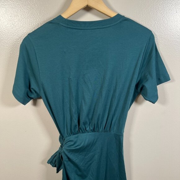 Vince Tie Waist Wrap Dress Size XS Green Minimal Work Office Career Comfy - Picture 10 of 12